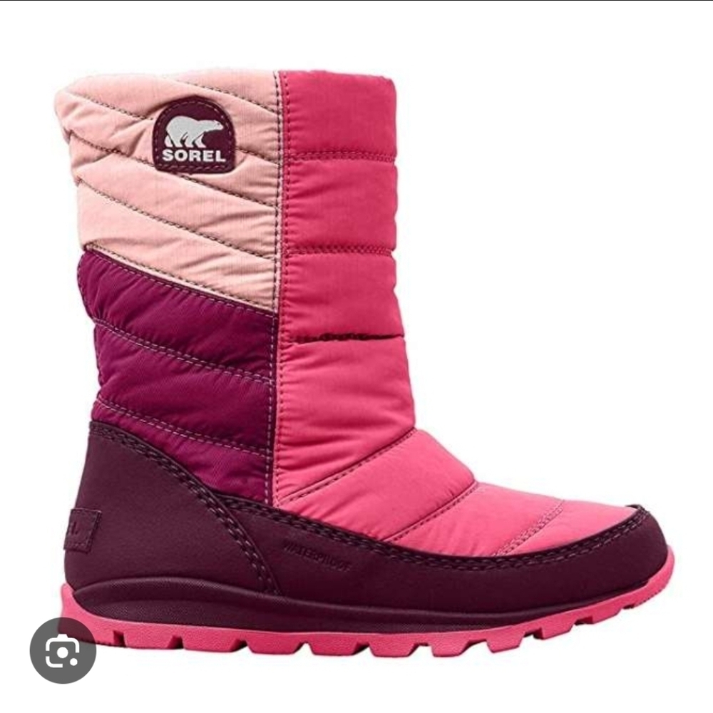  Sorel Youth Whitney Mid Non Shell Snow Boots Pink Ice Colorway Size 10